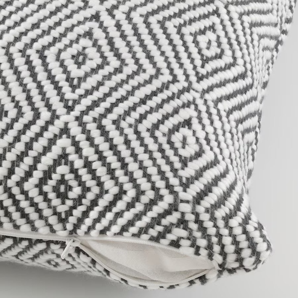 IKEA Rustic Diamond Euro Pillow  Sham 26” in Black and White